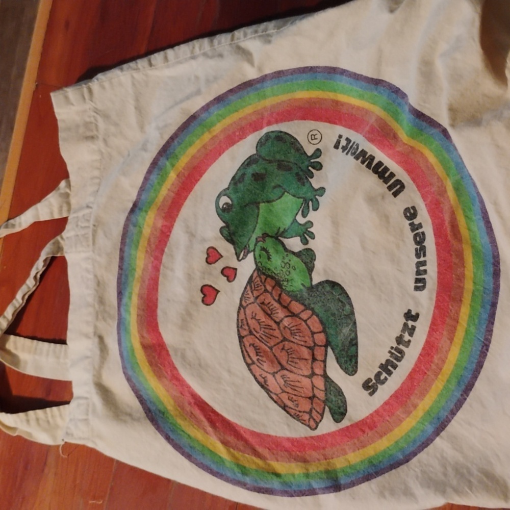 🇩🇪 Protect our Environment RECYCLE, REUSE, Canvas Tote VINTAGE RARE 80's